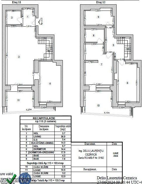 Apartament duplex | 3 camere | 3 bai | 133 mp totali - Poză 26