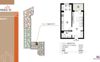 🏡 Studio modern | 43 mp utili | Ansamblu nou | Gheorgheni – Soporului - Poză 3