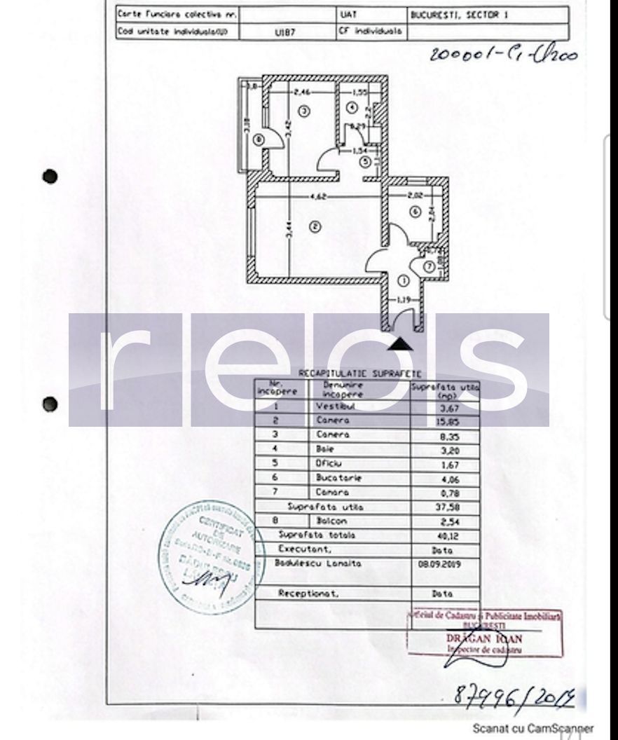 DE VANZARE APARTAMENT 2 CAMERE PIATA VICTORIEI RENOVAT MODERN BALCON - Schiță 9