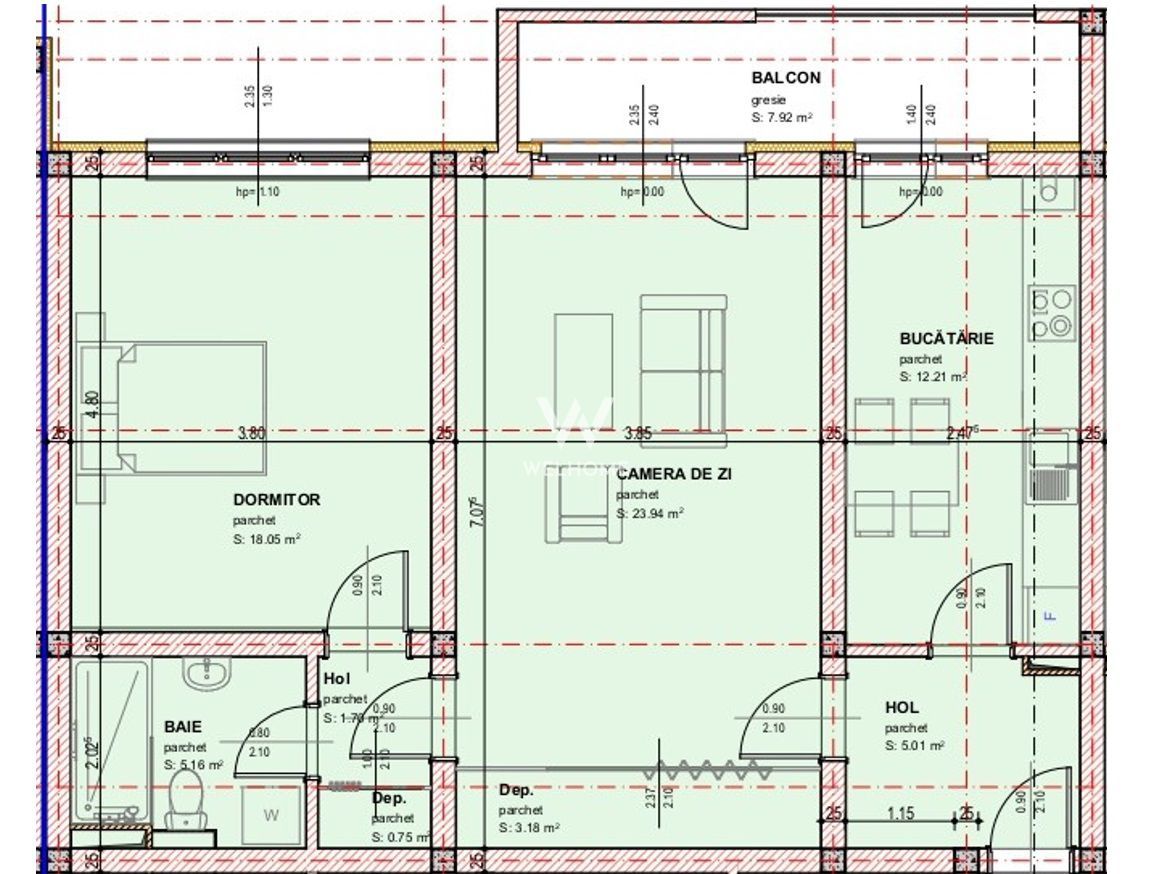 Apartament 2 camere 70 mpu - Selimbar, Sibiu - Schiță 11
