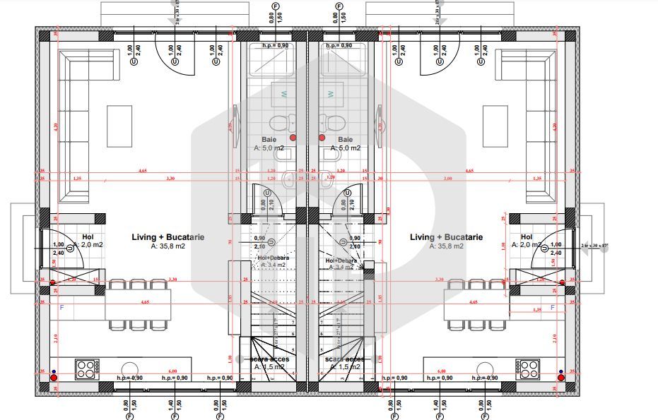 Duplex 4 Camere 2 Bai 2 locuri de parcare - Teren generos - Poză 7
