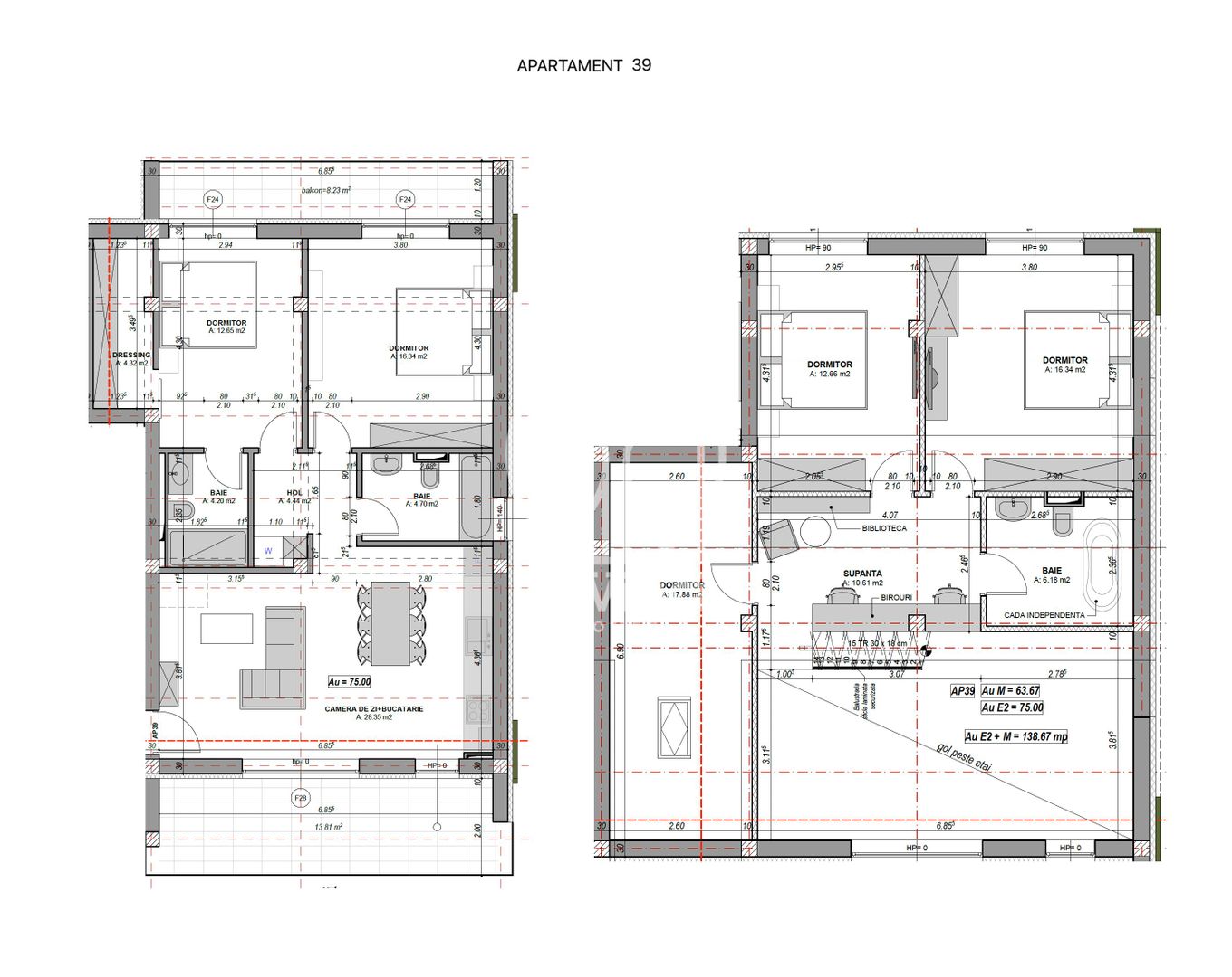 Penthouse 6 camere, 3 bai, dressing, finisat la alb (NCL-COL-ap.39) - Poză 4