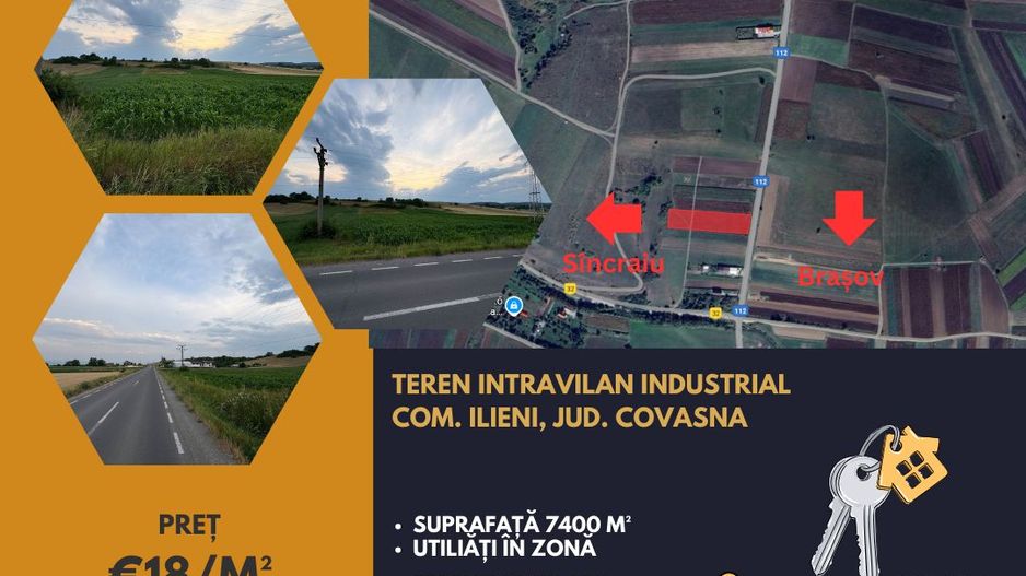 Teren intravilan industrial 7400 MP com. Ilieni , Jud. Covasna - Poză 1