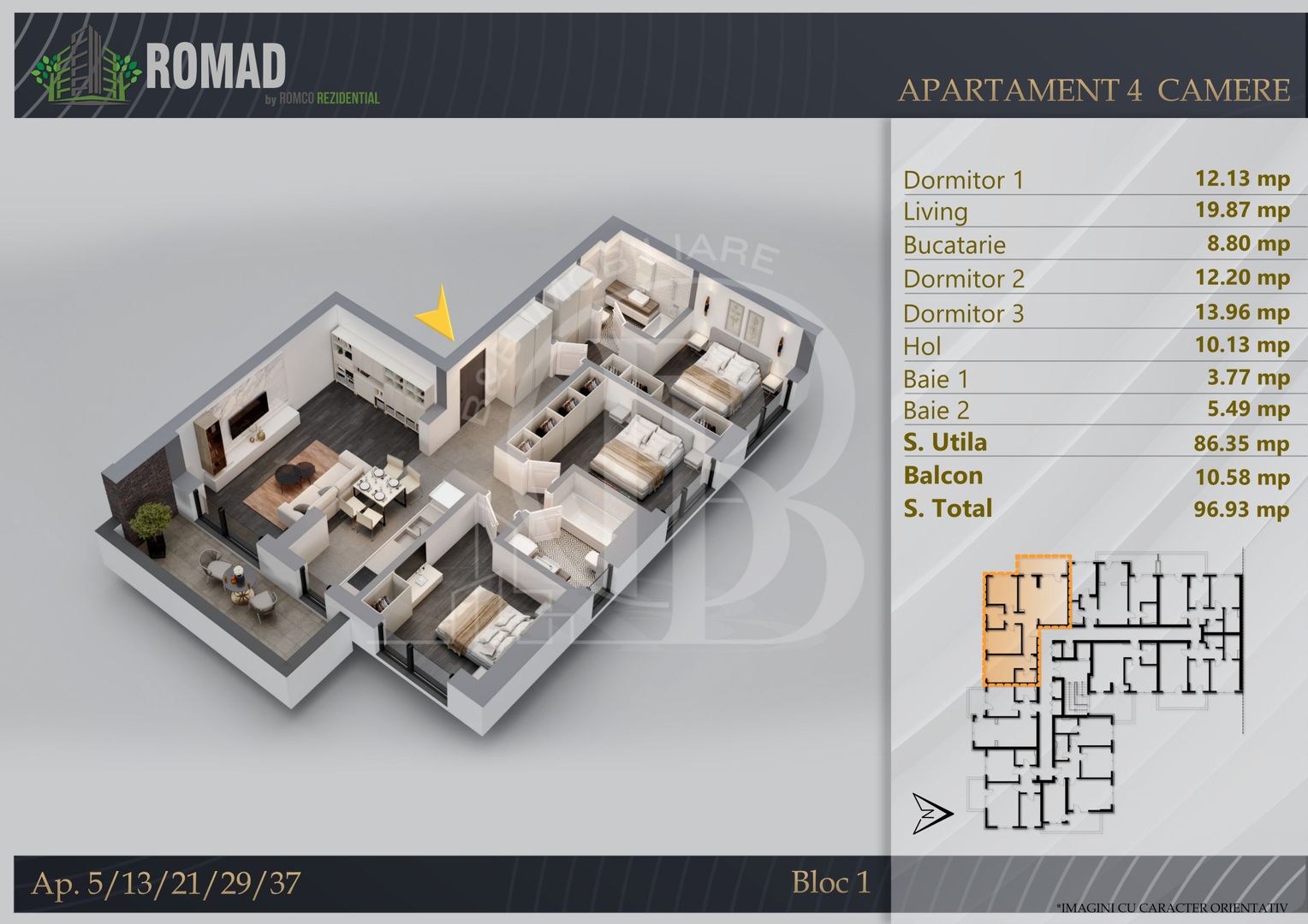 Apartament 4 camere Proiect Premium Independent Energetic - Schiță 12