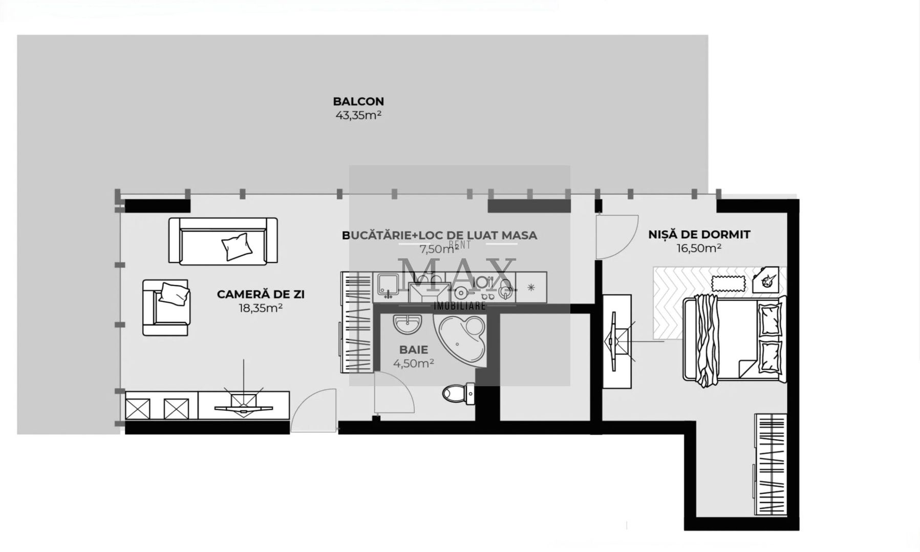 Apartament 2 camere de vânzare | 46,85 | Zona Autogară | Etaj 9 - Poză 1