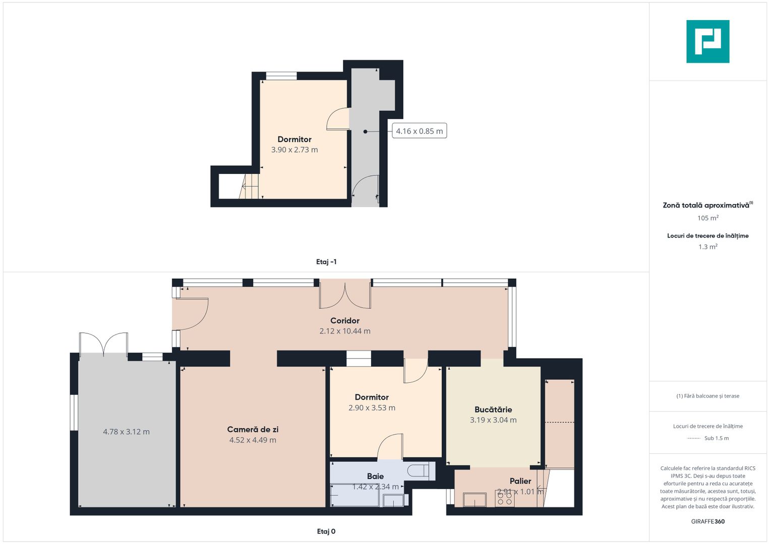 Apartament 3 camere  la curte  - Odobescu - Poză 36