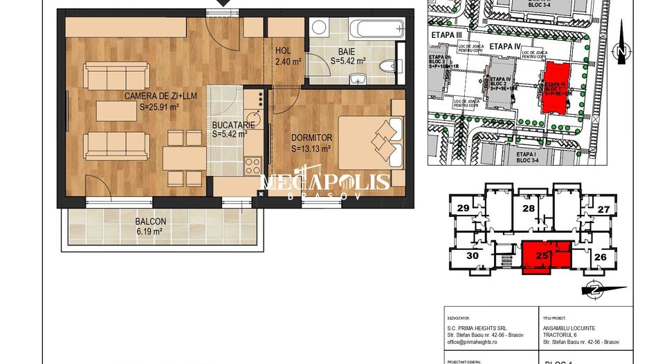 Apartamente 2 camere  Cartierul Tractorul  /  Mall Coresi - Poză 2