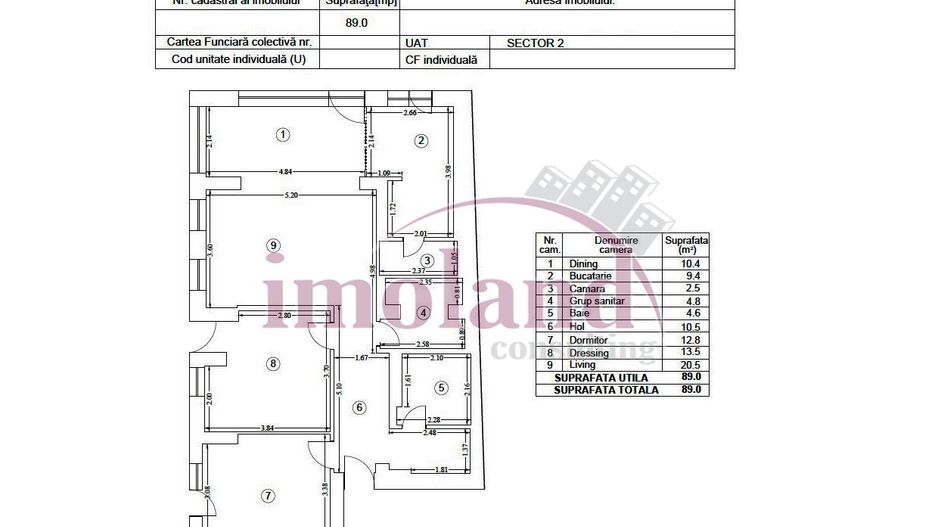 Vanzare - apartament 3 camere + gradina - Polona - Eminescu - Schiță 14