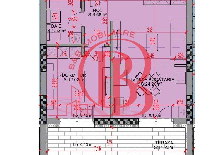 Apartament 2 camere Loc Parcare Bonus Th. Pallady 5 min STB - Schiță 2