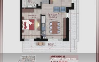 2 camere -proiect nou - Metrou Nicolae Teclu - Schiță 10