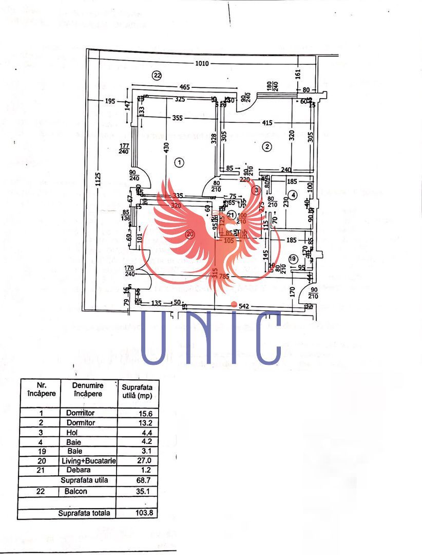3 camere lux, Gradina Botanica, 105mp, loc de parcare - Schiță 10