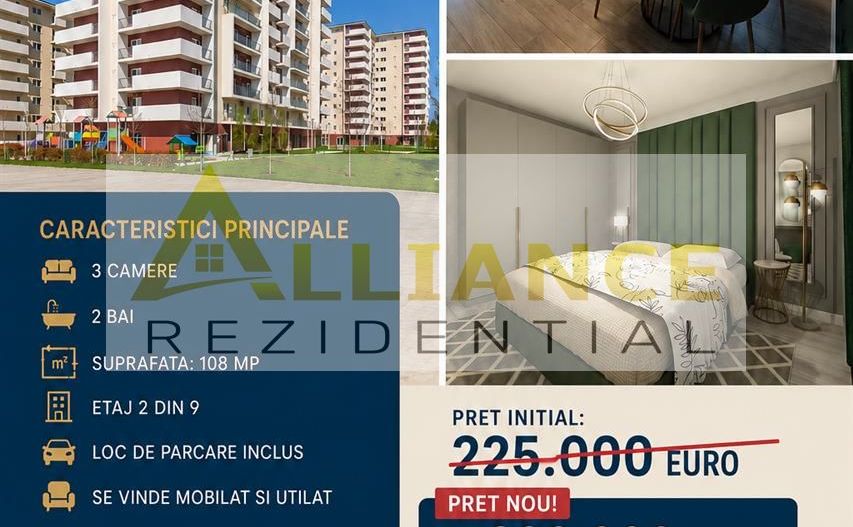 APARTAMENT 3 CAMERE | GRAND KRISTAL | 108 MP | PARCARE INCLUSA - Poză 1