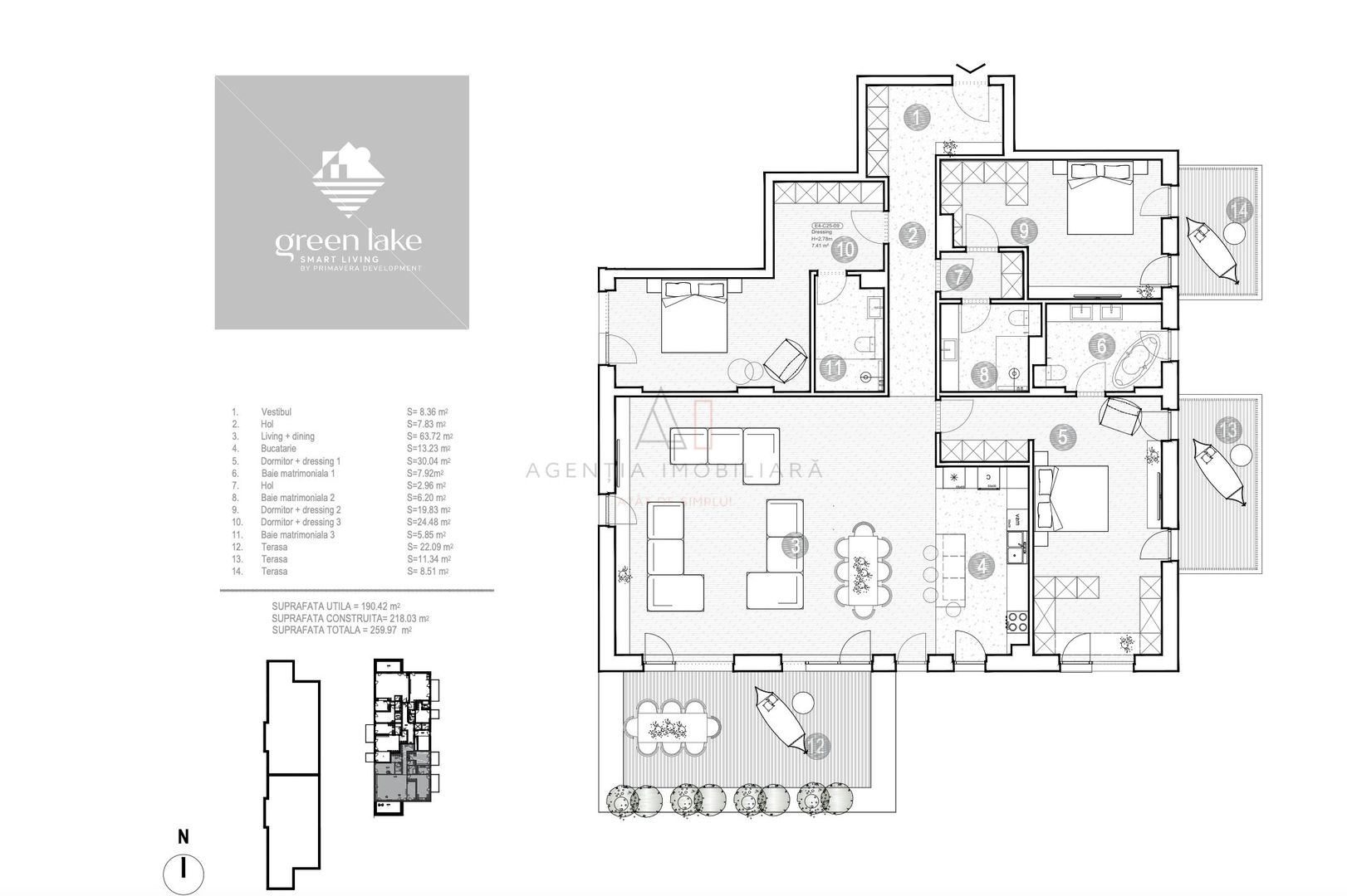 Apartament Spectaculos | 4 Camere | Terasa 22 mp | Green Lake Baneasa - Poză 17