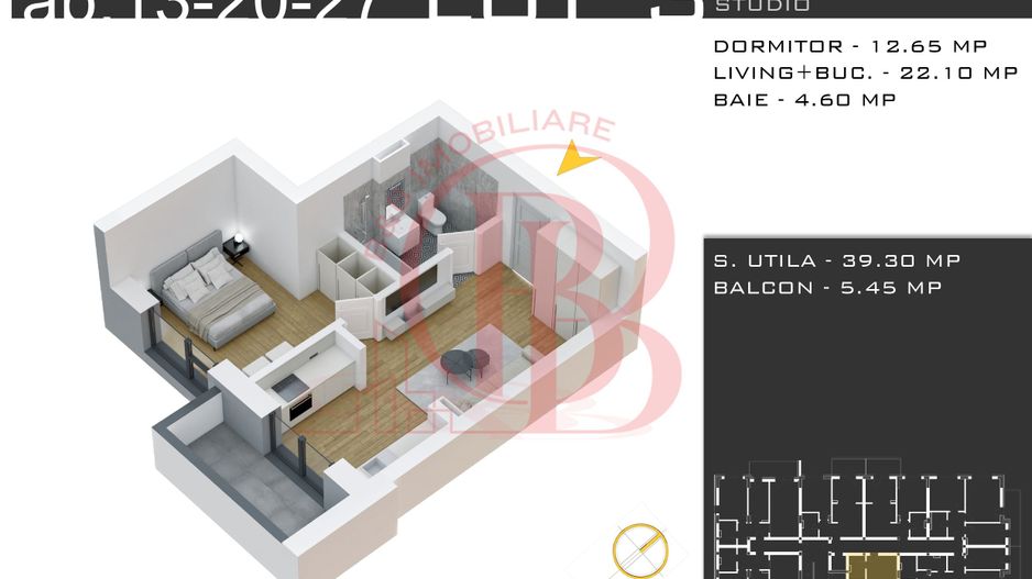 Apartament 2 camere Promo Parcare Titan-Theodor Pallady - Schiță 2