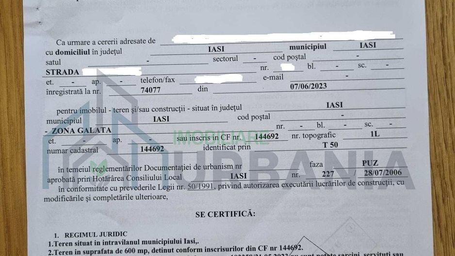Teren intravilan în Galata, lângă Kaufland, parcele de 600-642 mp, de la 100 euro/mp - Poză 4