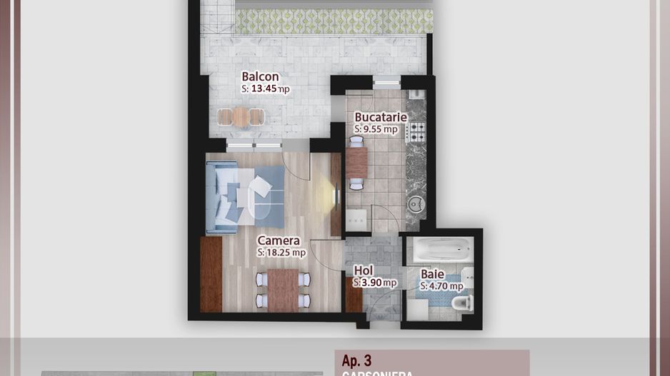 Garsoniera cu gradina -oferta lansare proiect Pallady - Schiță 10