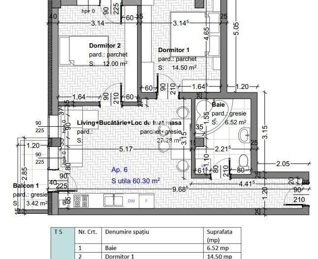 Apartament cu 3 camere, Selimbar, Sibiu - Schiță 6