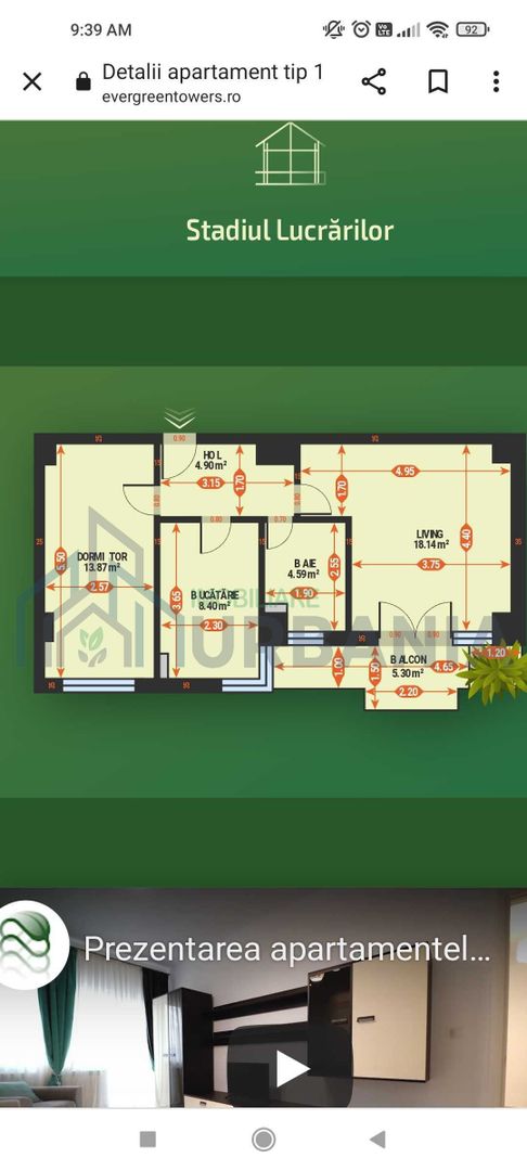 PF vand ap 2 cam 57,4 mp intabulat mobilat cu loc parcare subterana - Poză 8