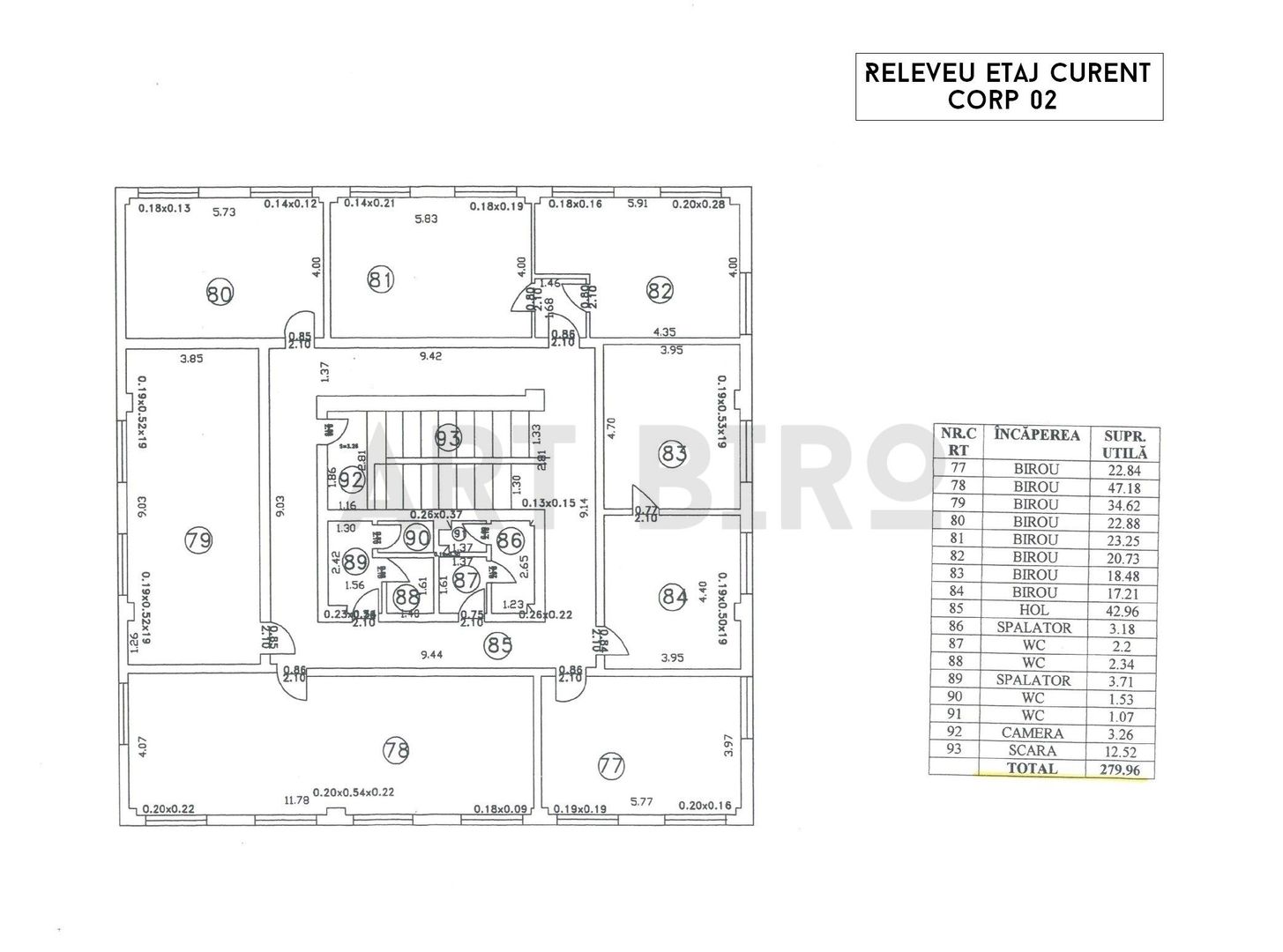Zero comision, 48 - 97mp birou la pret redus, Semanatoarea, 5' metrou - Schiță 14