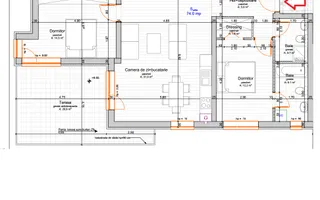 Apartament cu 3 camere si doua bai. Finisaje de calitate. Parcare - Schiță 12