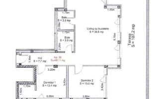 Penthouse 3 camere cu terasă panoramică – Sibiu, zona Turnișor - Schiță 8