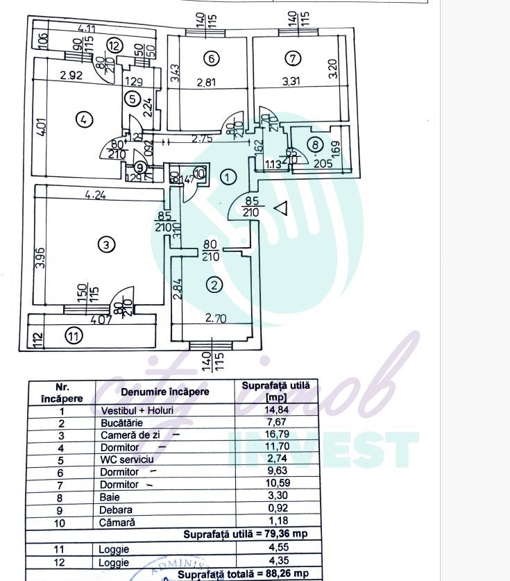 4 Camere Piata Victoriei-Bloc anvelopat 1978-posibilitate centrala - Poză 4
