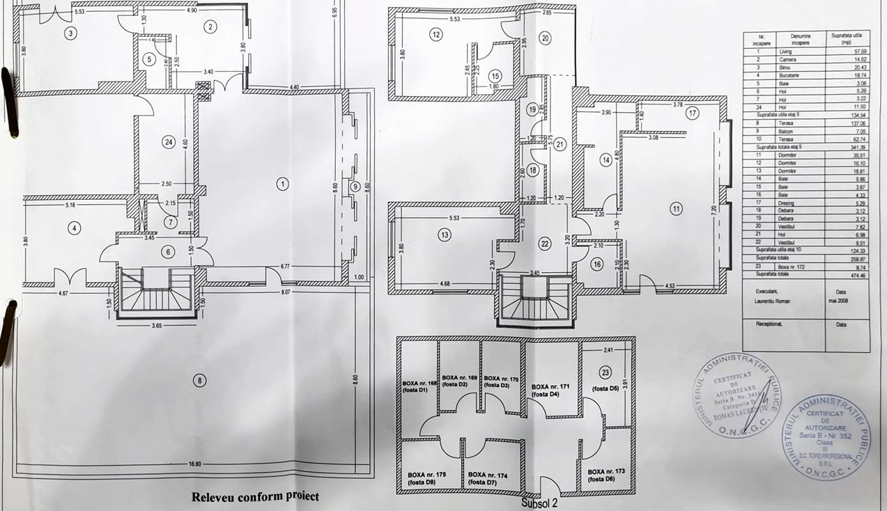 PENTHOUSE CU VEDERE PANORAMICA 258mp|| TERASE 215 MP || 3 LOCURI DE PARCARE - Schiță 39
