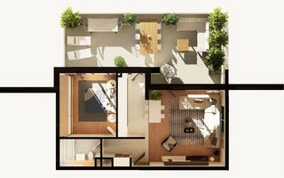 Apartament spatios cu 2 camere semidecomandat Intre Lacuri - Poză 1