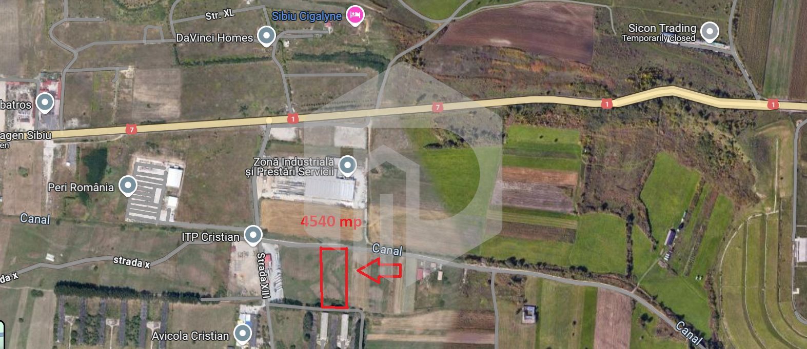 Teren intravilan industrial 4540 m Cristian Sibiu - Schiță 1