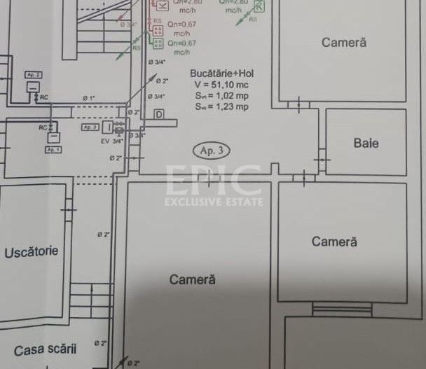 Apartament 3 camere/ Parter/ 66 mp/ Decomandat/ Tudor - Poză 1