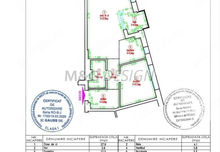 Apartament 2 camere Central amenajat lux - Schiță 6