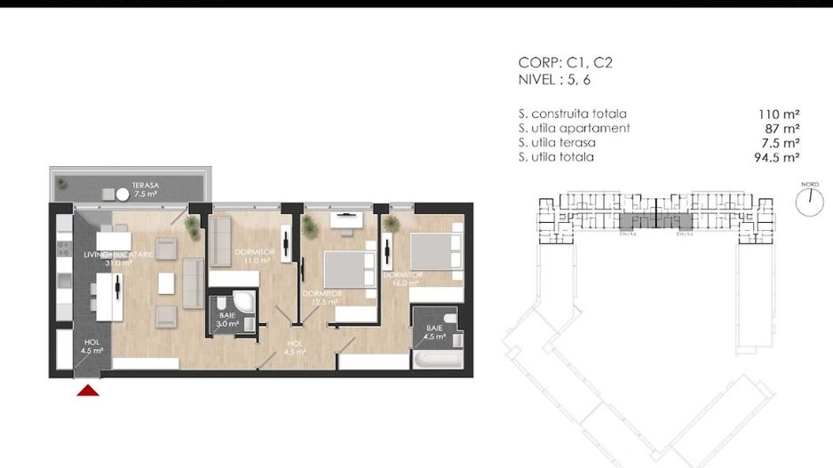 APARTAMENT 4 CAMERE | PROIECT NOU | PISCINA IN COMPLEX - Poză 19