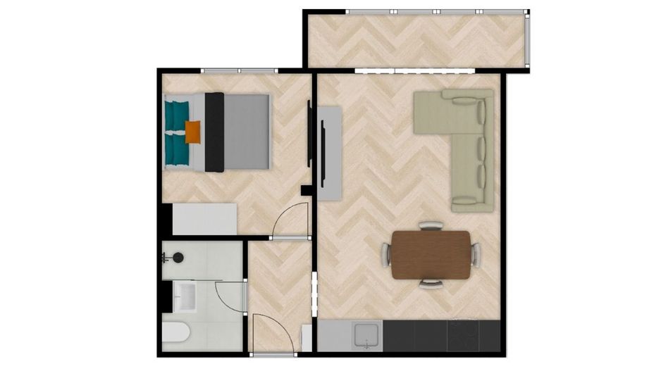 Garsoniera dubla 36 mp, dormitor separat, bloc 1984, renovata integral - Poză 4