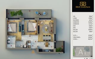 3 camere proiect Exclusivist cu piscina proprie Finalizat cu Acte - Schiță 1