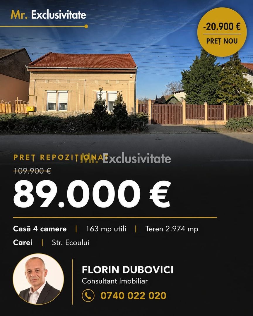 Casă 4 camere cu Teren 2.974 mp | Rezidență sau afacere | Carei - Poză 1