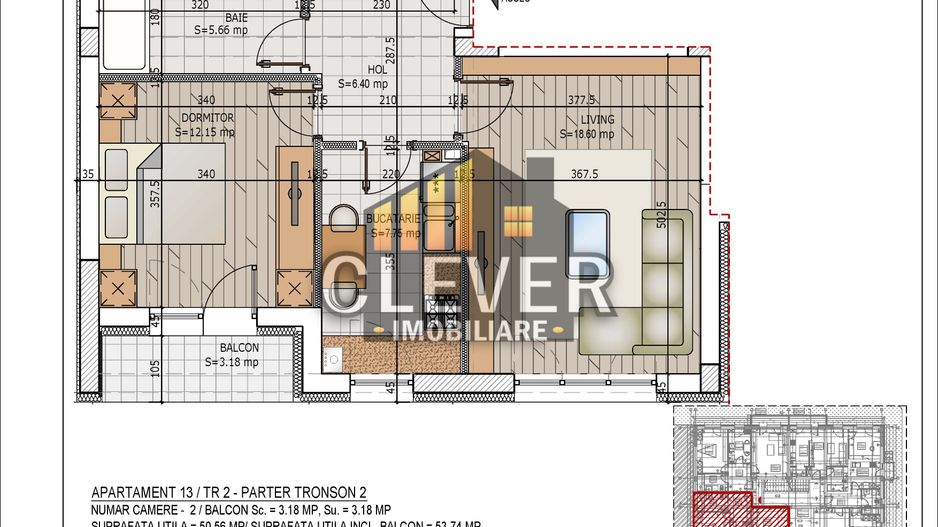 Apartament 2 camere decomandat Pallady - metrou Nicolae Teclu - Schiță 7