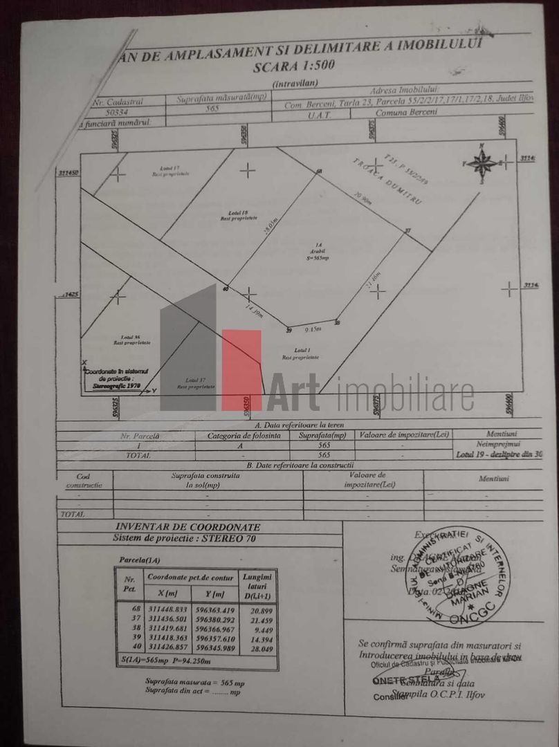 Vânzare teren intravilan comuna Berceni - Poză 3