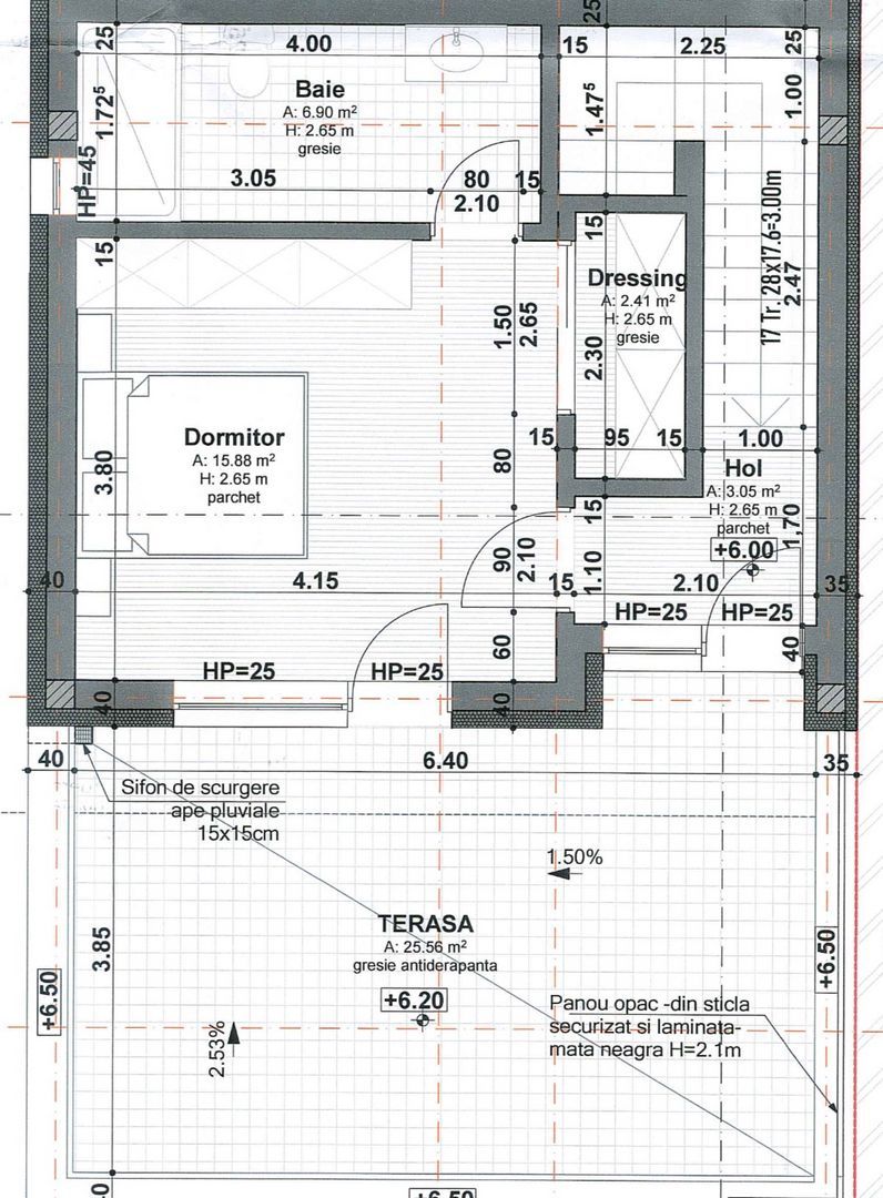 Apartament in vila cu 138 mp utili, Terasa 25 mp + 2 balcoane si garaj - Schiță 4