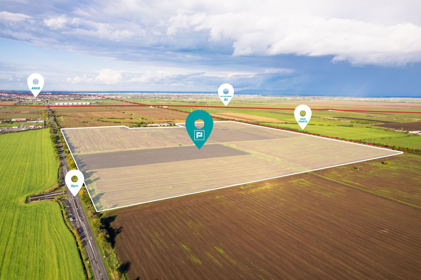 Teren de 40 ha pe E671, Arad - Poză 1