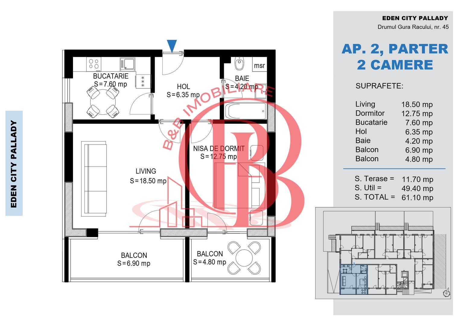 Apartament 2 camere Pallady Metrou Nicolae Teclu - Schiță 7