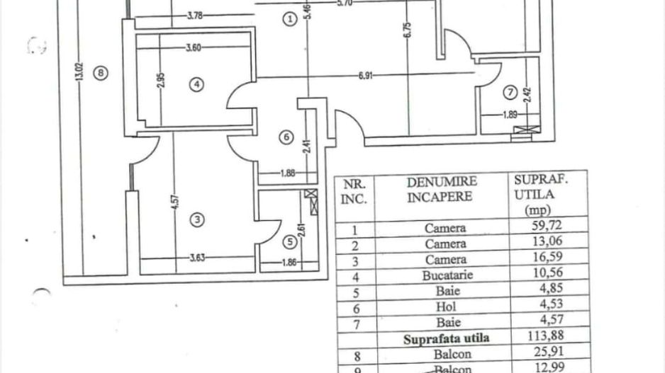 Vanzare Apartament lux de 3 camere in zona Jiului - Schiță 27