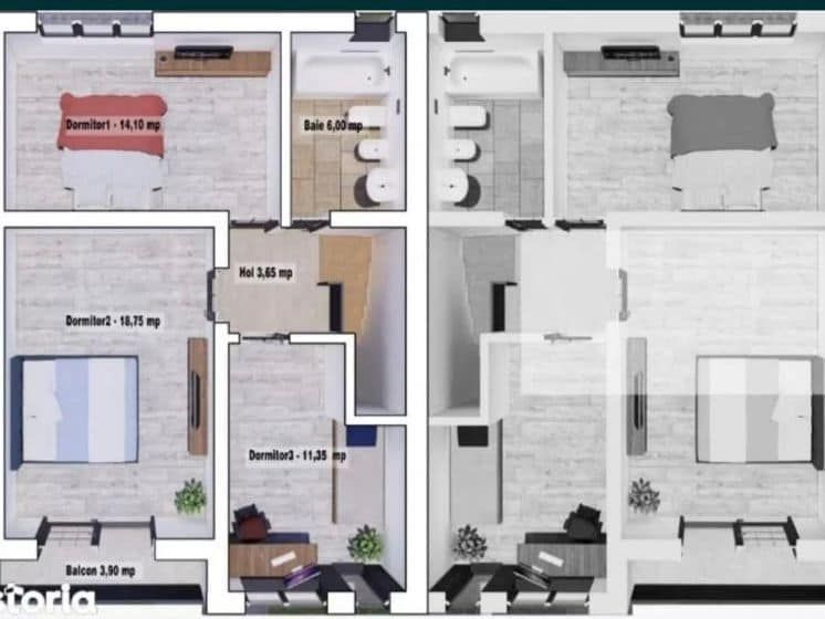 VILĂ P+1E tip DUPLEX și teren 328 mp, VASLUI zona KAUFLAND; - Poză 6