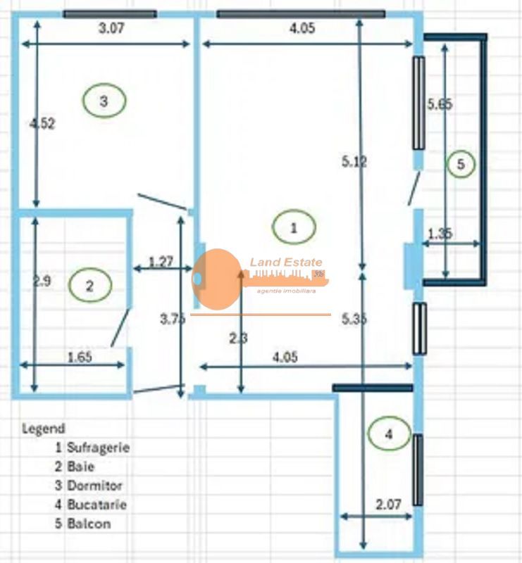 2 camere cu centrala bloc 2008 –  700m metrou Piața Sudului - Schiță 8