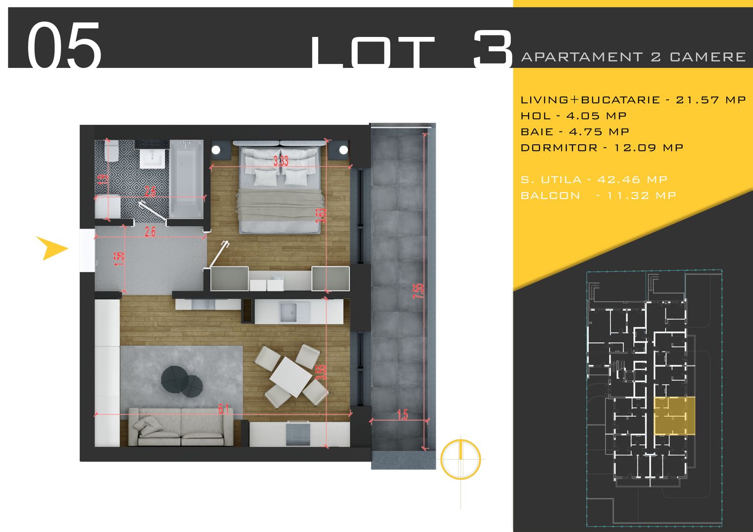 2 camere  Titan Pallady  Metrou Nicolae Teclu - Schiță 11