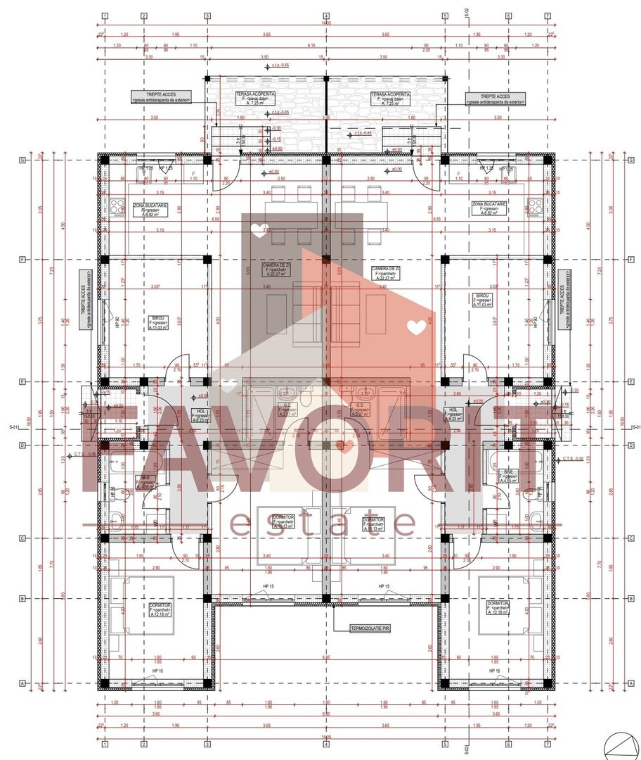 Duplex in Mosnita. 3 dormitoate. Pe parter. Finisaje la alegere - Schiță 15