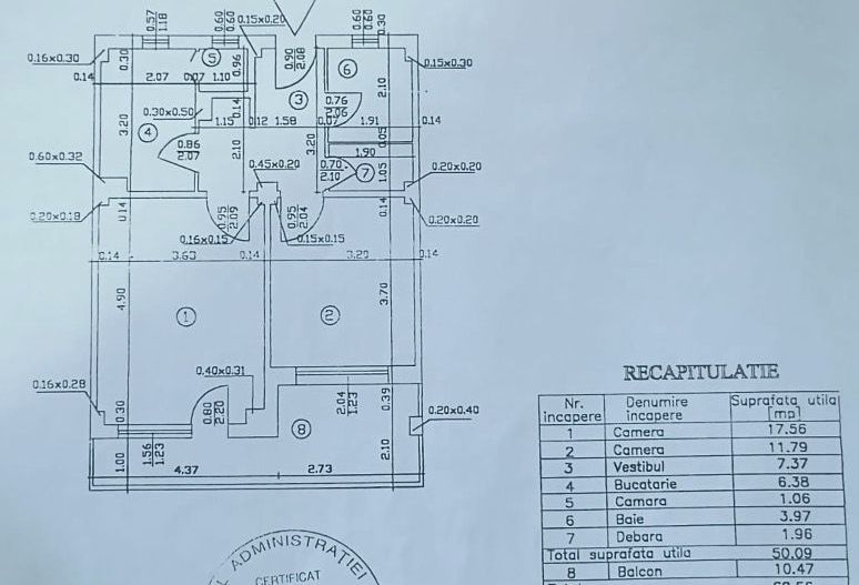 Apartament 2 camere | renovat | bloc anvelopat | Ion Mihalache, Turda - Schiță 13