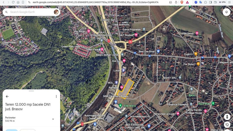 Teren intravilan 12.000 mp Sacele 50 m deschidere la DN1 Hotel Ramada - Poză 7