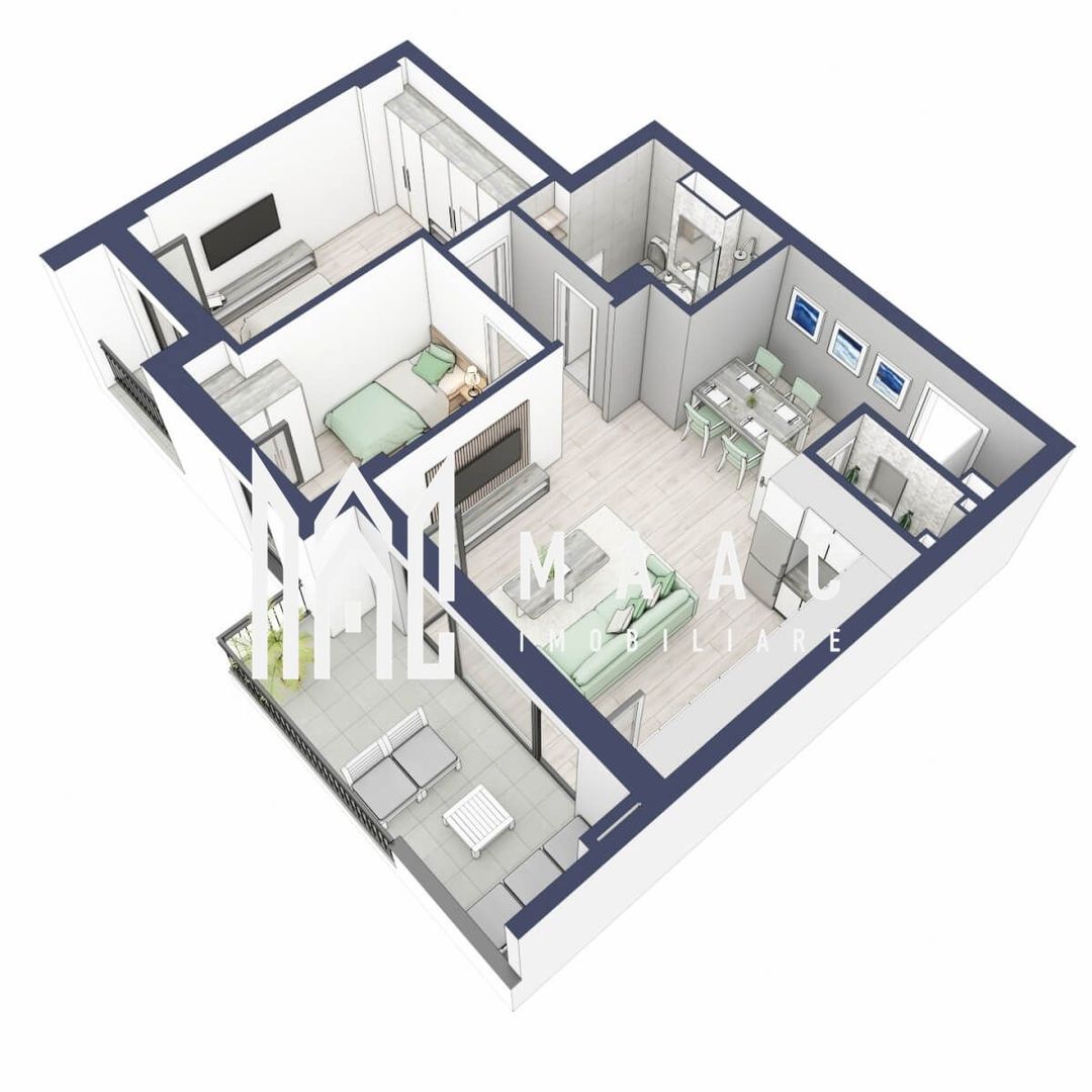 Apartament 3 camere | Etaj 2 | Balcoane 10.6 mp | Turnisor - Poză 5