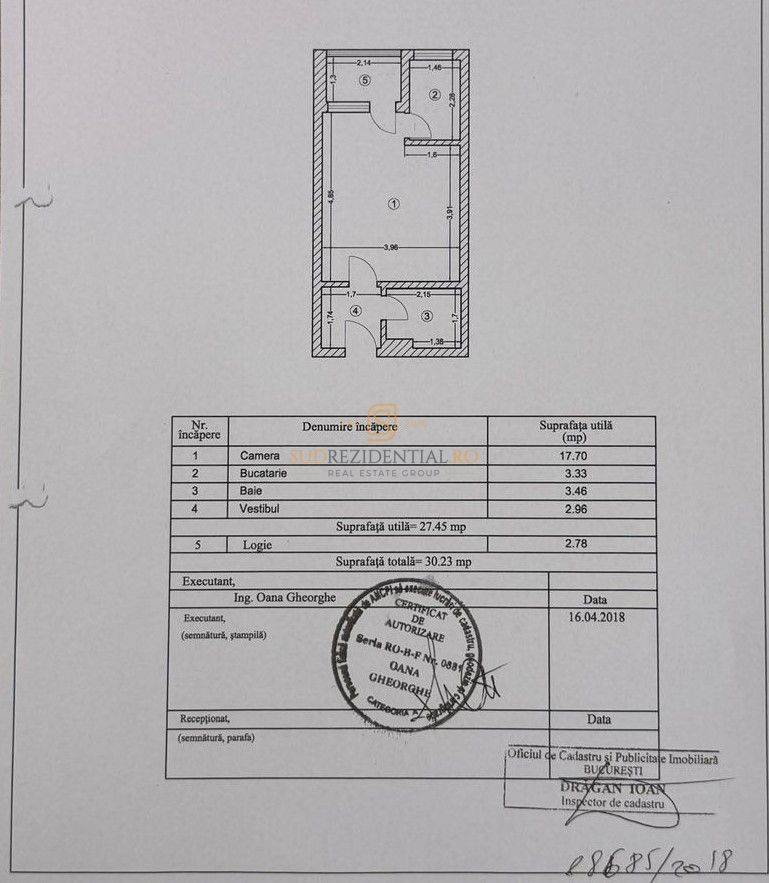 Garsonieră de închiriat – Șos. Giurgiului, vis-a-vis de Piața Progresu - Schiță 17