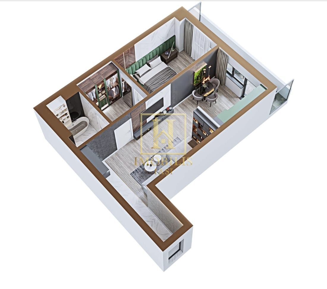 Apartament 2 camere NOU 65 mp Copou 112000 euro MUTARE IMEDIATA - Poză 5